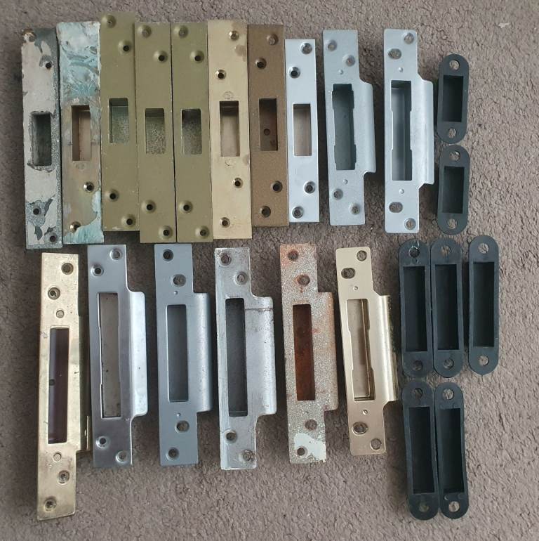 JOB LOT of Mortice Door Lock Latch Receiver Plate Rebate Keeps Box Metal Plastic