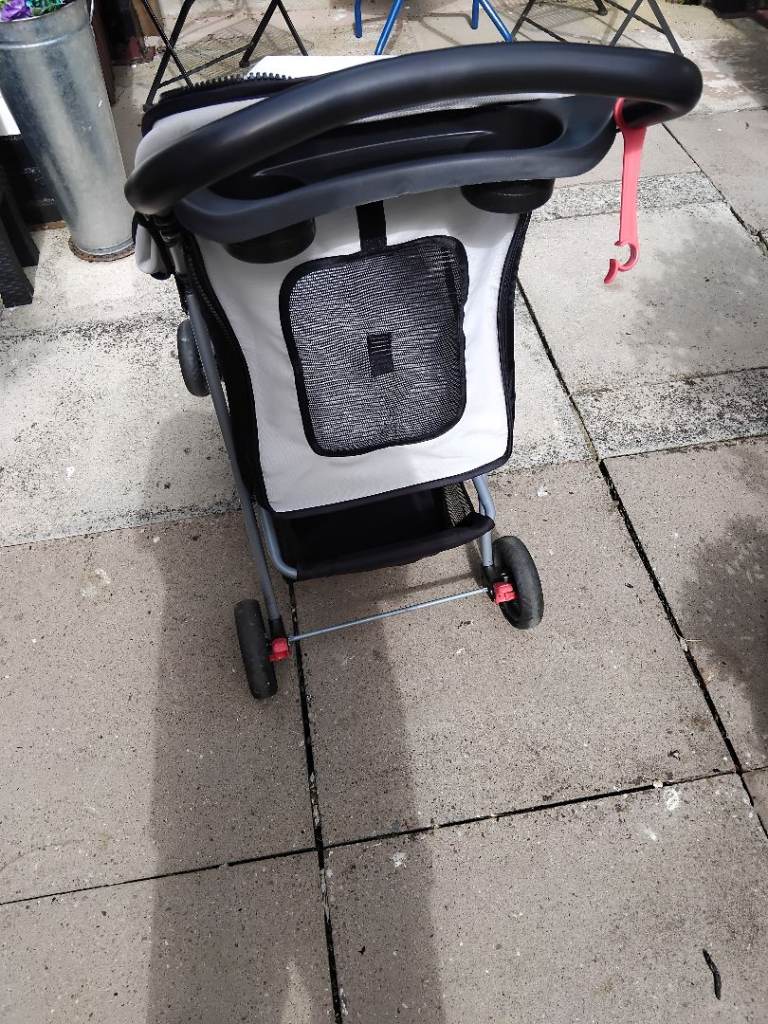 White & Black Pet Stroller - Good Condition