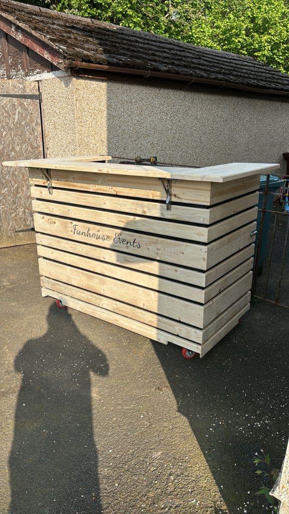 Handmade to order fold away bars for events