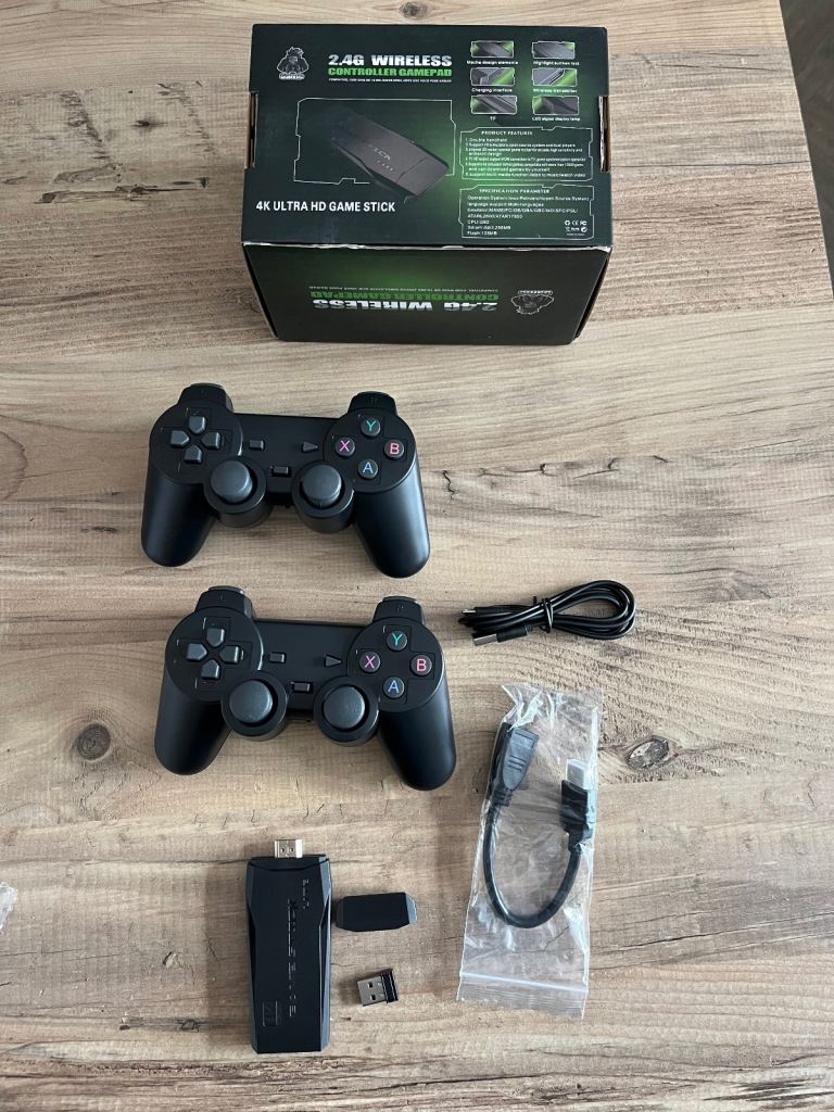 image for Wireless Retro Game Console Stick with 2 Controllers – HDMI Plug & Play