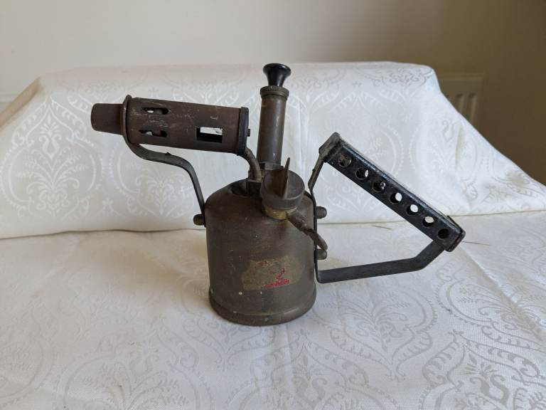 British made brass hand held blow torch 