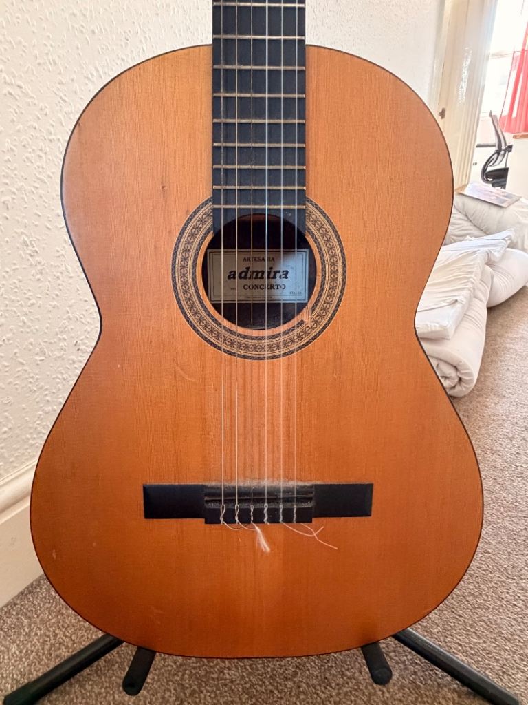 Guitar with tuner and capo