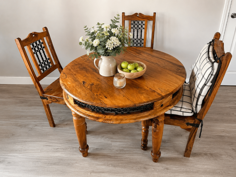 Round Dining Table Set Chairs Antique Cottage Style 
