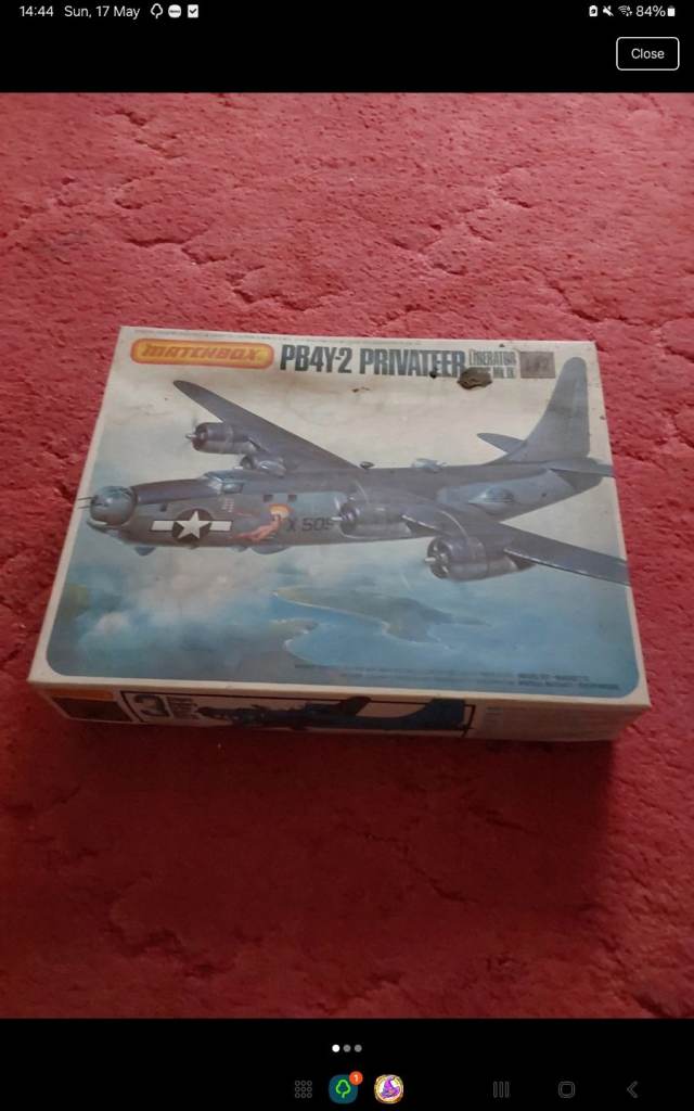 Rare Matchbox PB4Y-2 Privateer Liberator plane kit