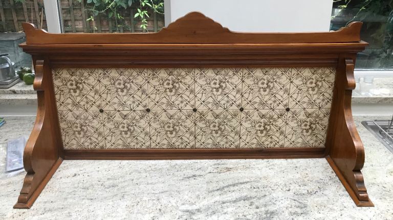 Gallery back from antique washstand 