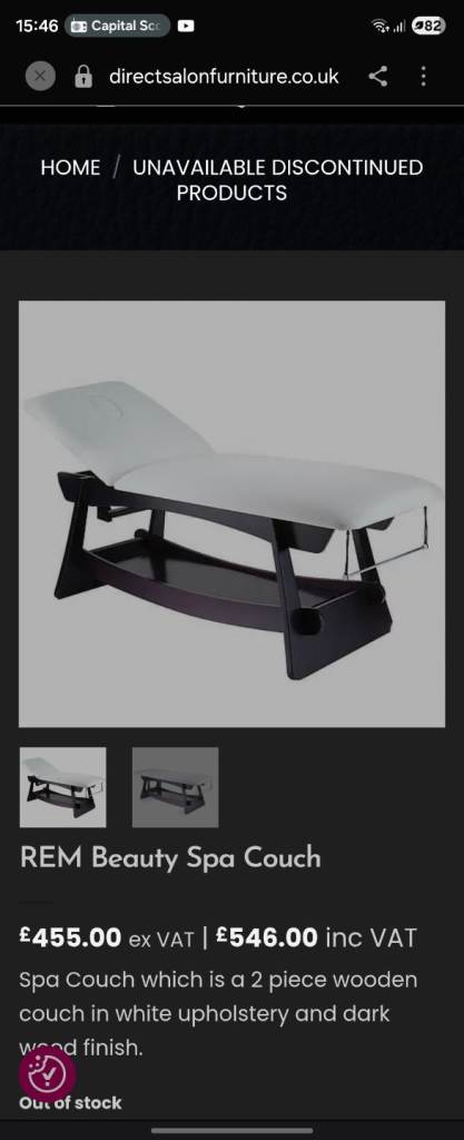 rem beauty spa couch 
