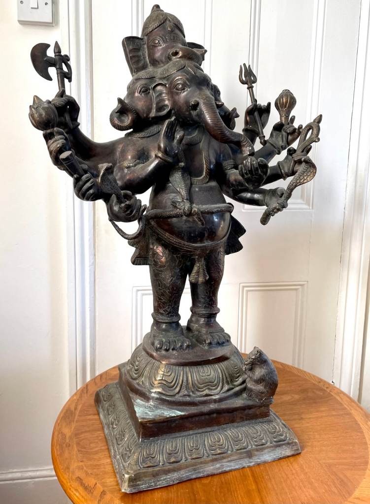 Bronze sculpture of Ganesha with five elephant heads ( 34 inches - 94 cms high)