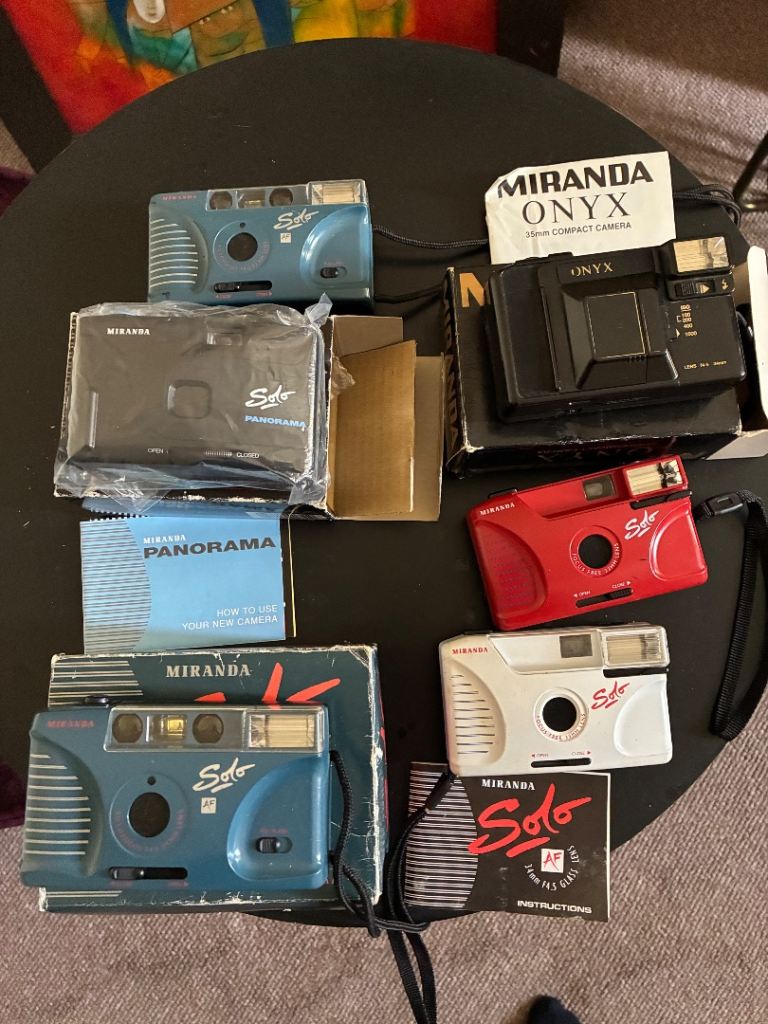 6 X Miranda Vintage Compact Cameras 35Mm Film Solo Af Onyx 