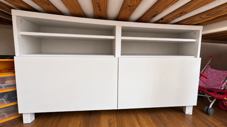 White Storage Unit with Shelves – Good Condition