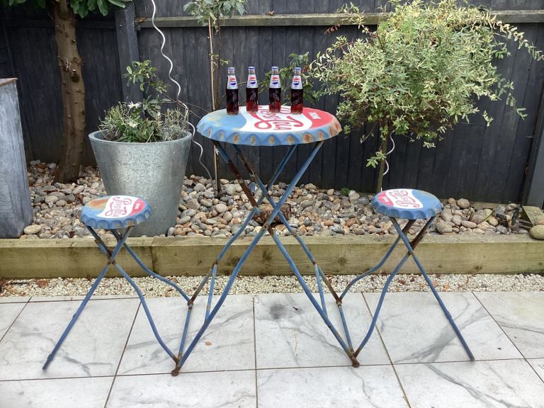 Rare Vintage 1950s Pepsi Table & Stools