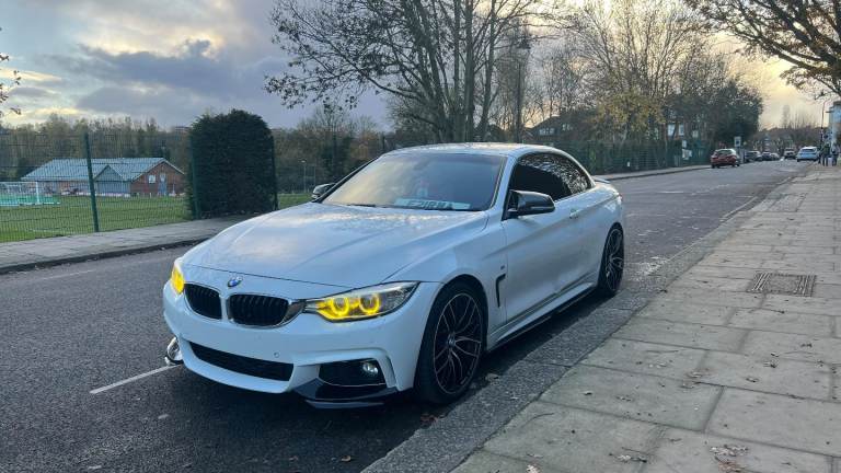 2014 WHITE BMW 420D CONVERTIBLE AUTO RED LEATHER