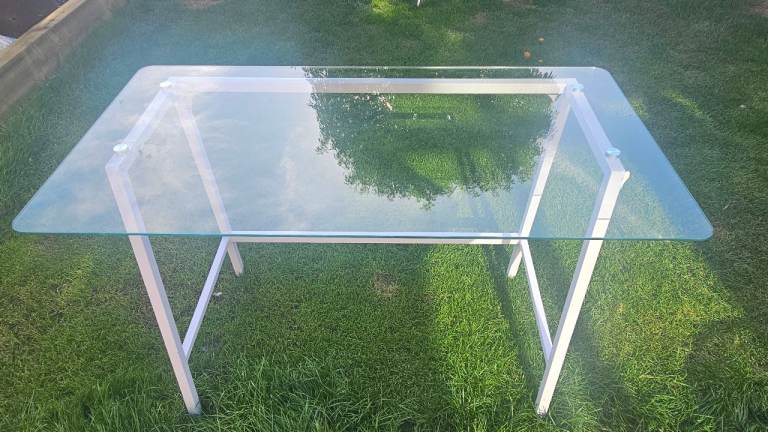 Glass top desk