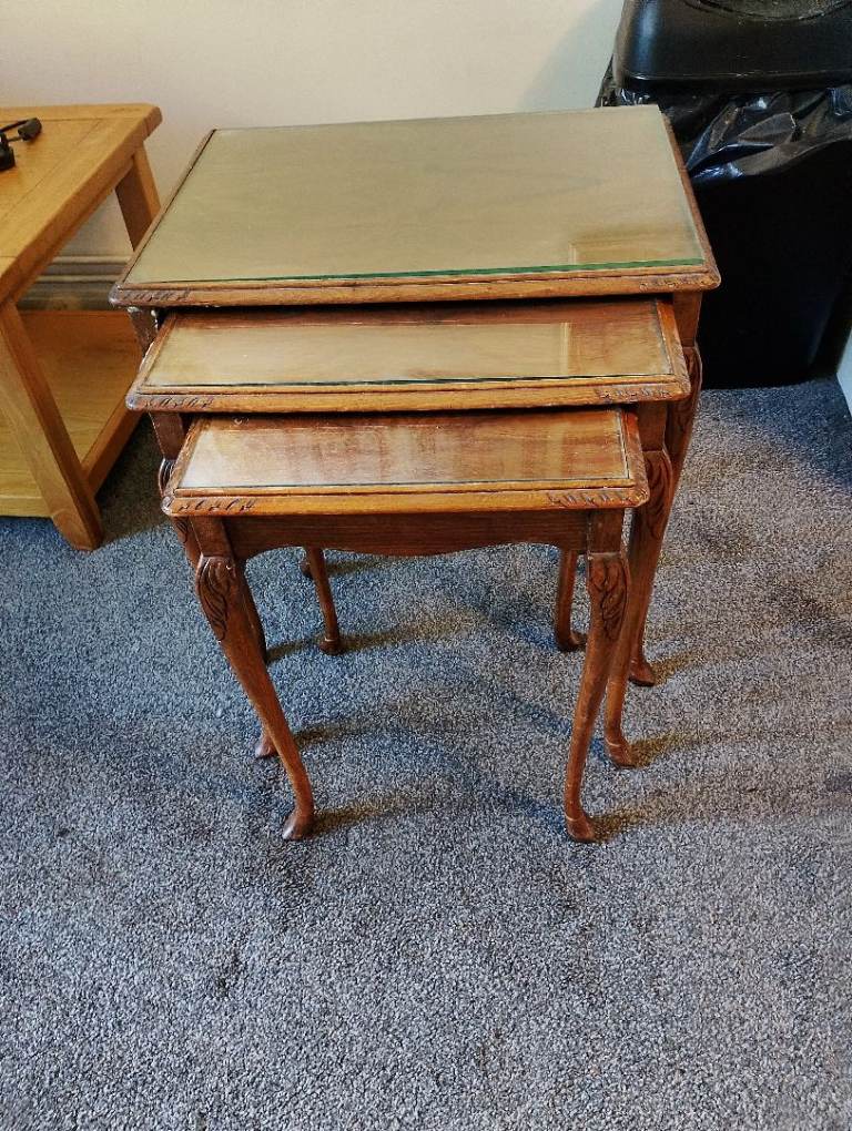 Nest Of Tables + Coffee Table Solid Wood Good Condition We Are In Salford M7 4HN Call Anytime 