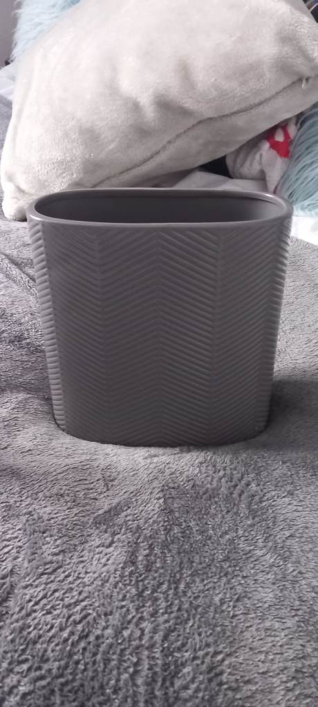 Grey Oval Vase.