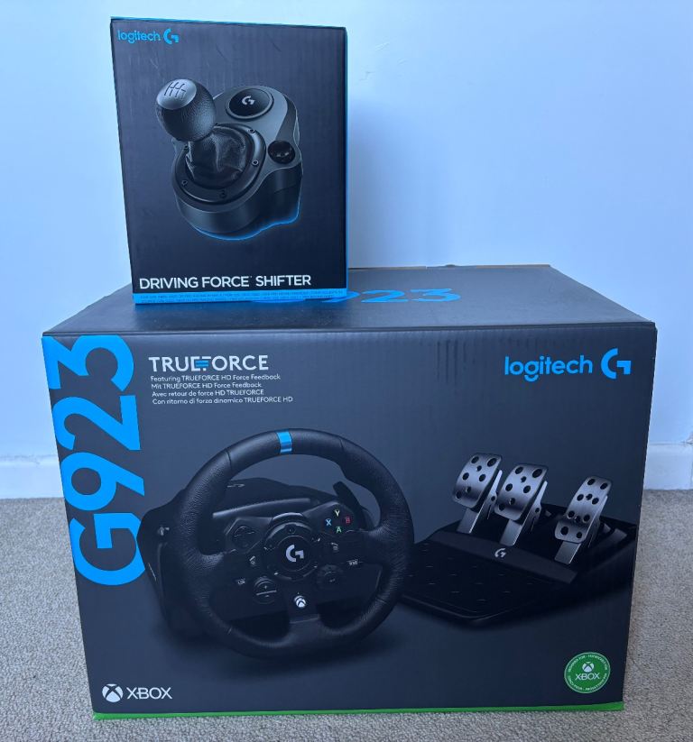 Logitech G923 Trueforce Steering Wheel, Pedals and Shifter - as new - original boxes - PC or Xbox