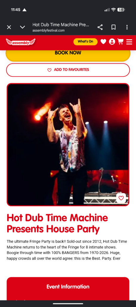 Hot dub time machine tickets Saturday 22nd August @ Assembly hall