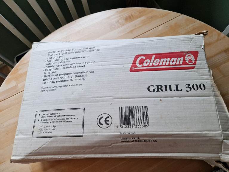 COLEMAN Camping 2-ring stove, grill, kettle and pans