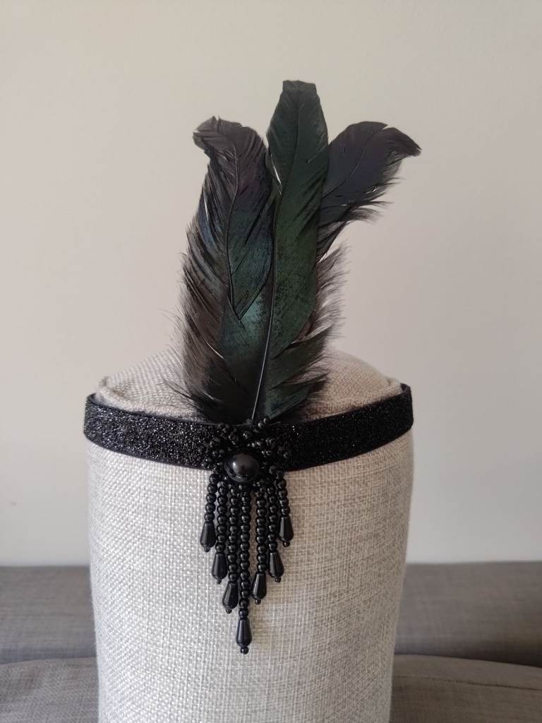 Vintage Flapper Feather Headband fancy dress x2 available NEW