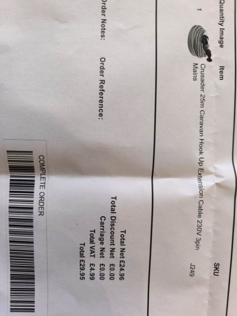 Crusader 25m Caravan Hook Up Extension Cable