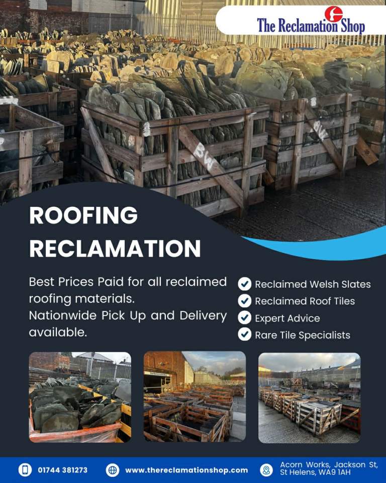 Reclaimed roofing materials bought and sold.