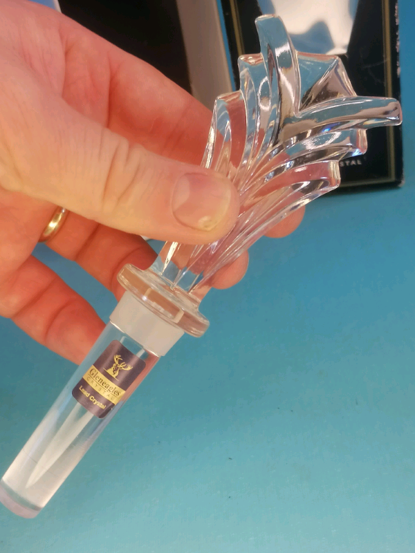 6-inch Lead Crystal Austrian Glass Decanter Bottle Stopper Antlers. 