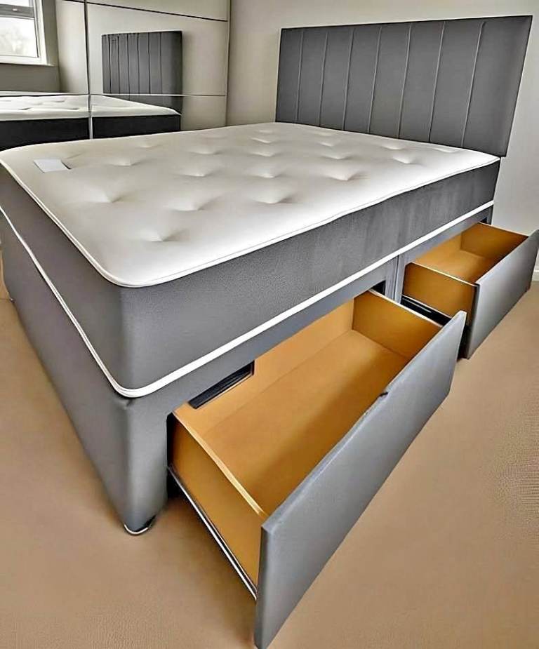 Cheapest Price Ever ~~ Divan 5FT King Size bed base with mattress & Storage Drawers || COD + 20% OFF