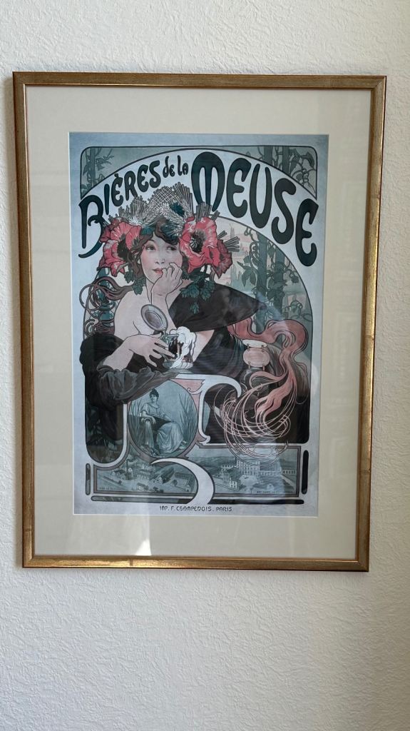 Framed art print of "Bieres de la Meuse" by Alphonse Mucha.