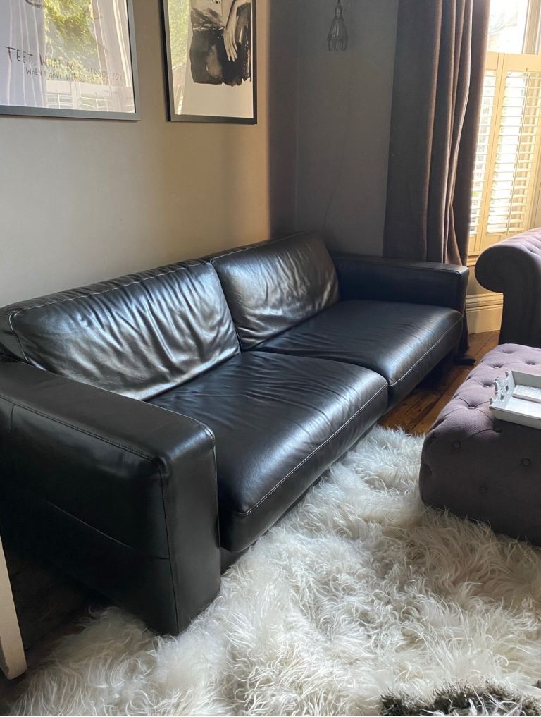 Beautiful, deep, Italian leather sofa