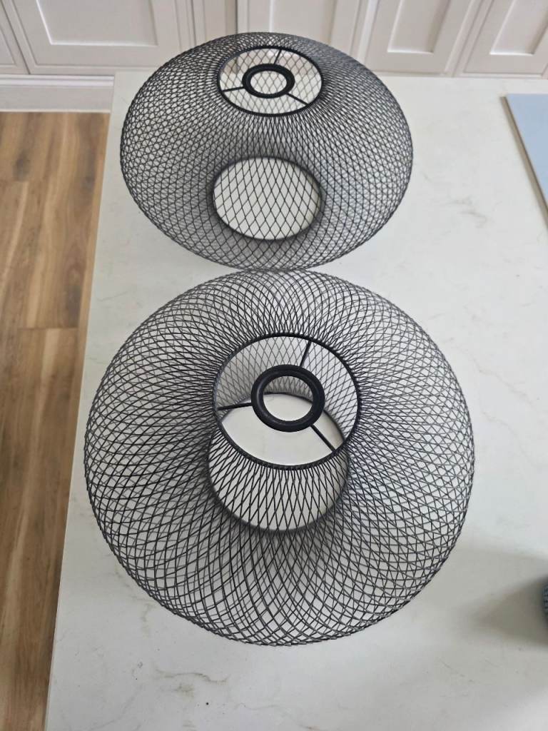 2x light shades - ikea luftmassa black wire lamp shade