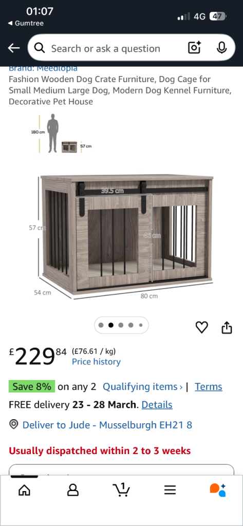 Stylish Dog crate 