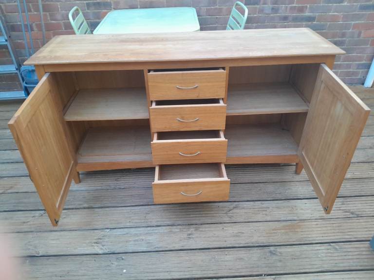 Solid Wood Sideboard with Drawers and Cupboards