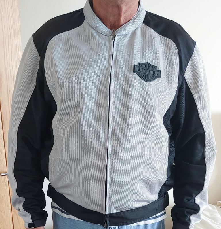 Harley Davidson Grey & Black Fabric Jacket - Men's Size 46