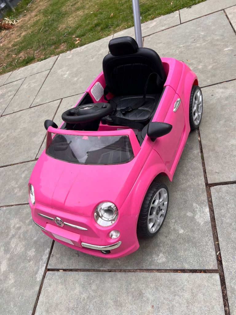 Pink Fiat 500 Ride-On Push Car for Toddlers – Good Condition