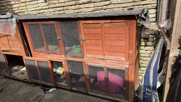 Free double story rabbit hutch