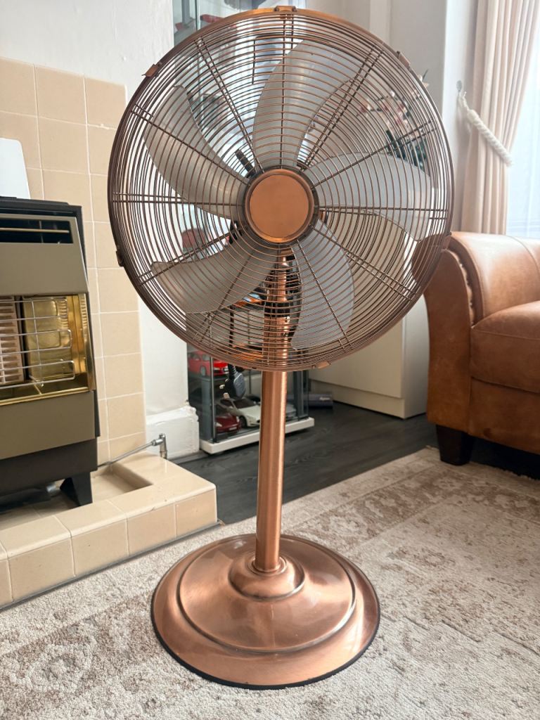 Stylish Copper Pedestal Fan - Excellent Condition