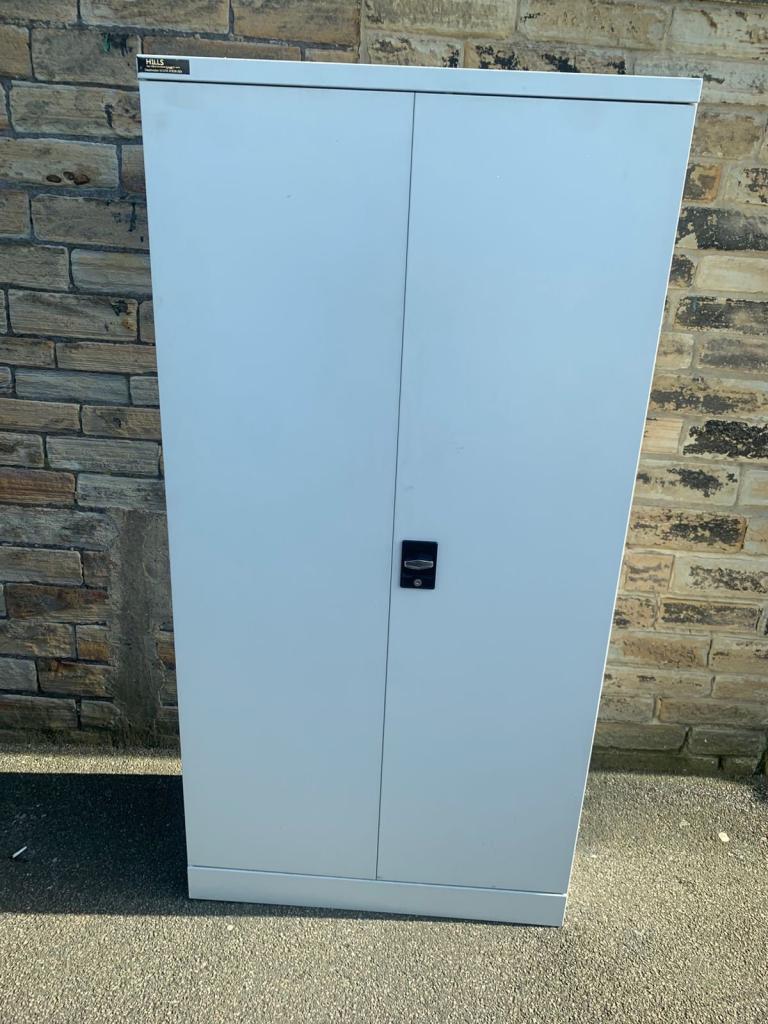 Medium double door metal storage cupboard and filing cabinet 