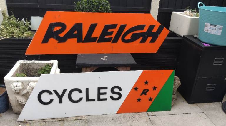 Original Retro 1990s Raleigh Cycles Raleigh Bmx Bike Store Advertising Sign 