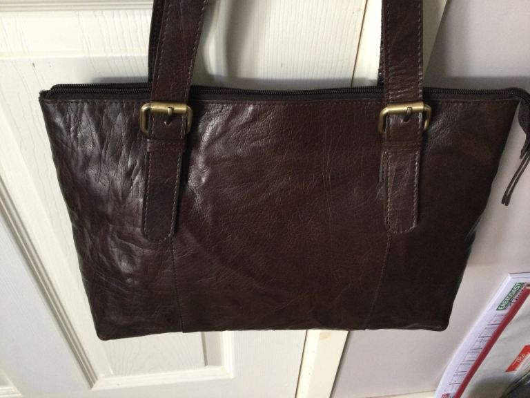 Rowallan leather shoulder/ tote bag, dark brown never used 