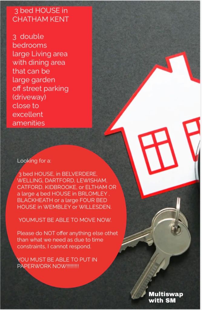 HOMESWAP ONLY! CHATHAM FOR….see advert