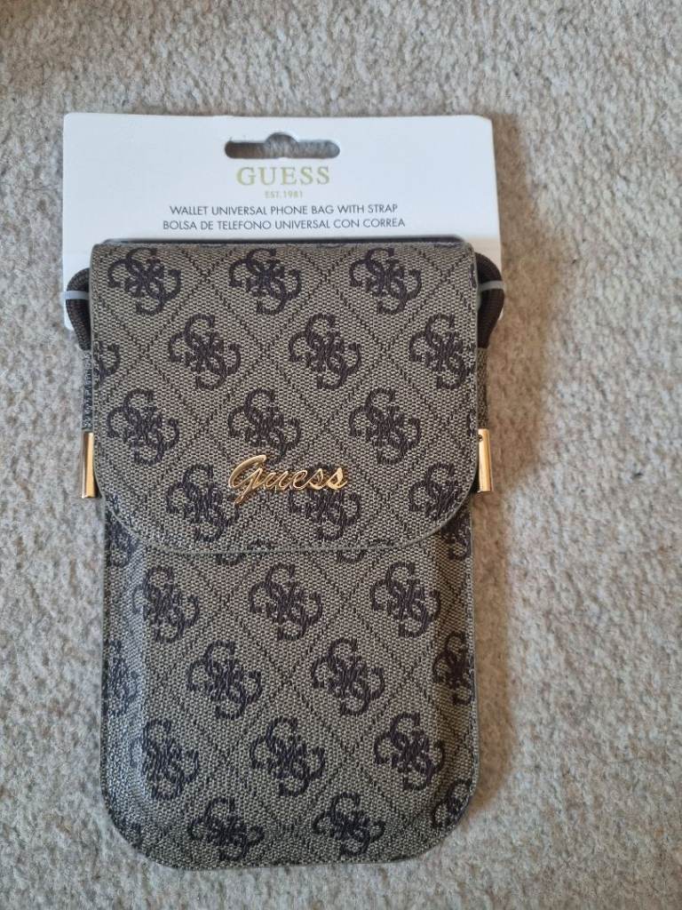 New Guess Wallet Universal Phone Bag with Strap - Brown