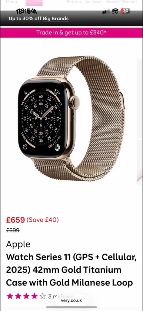 Apple Watch Series 11 42mm Gold Titanium with Milanese Loop Strap