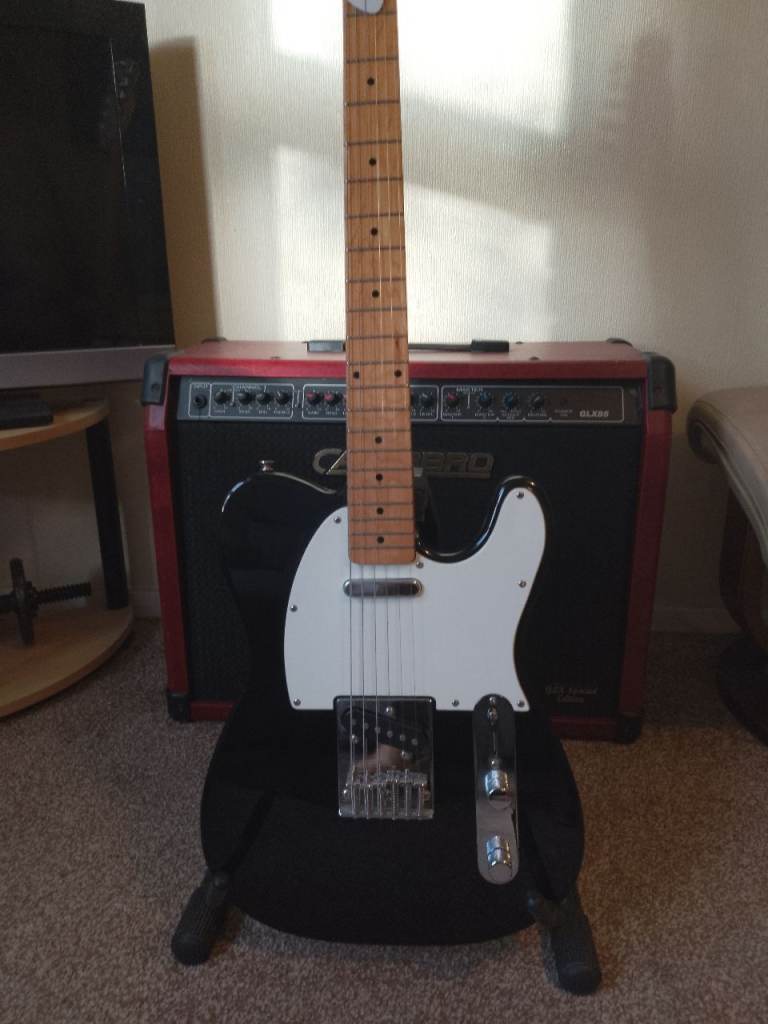 Squier Telecaster Electric Guitar – Black, Good Condition