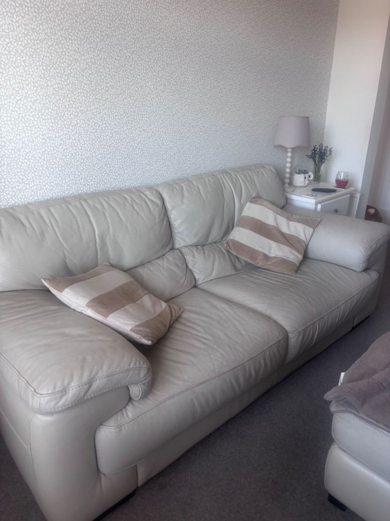 3 seater sofa, chair and storage foot stool