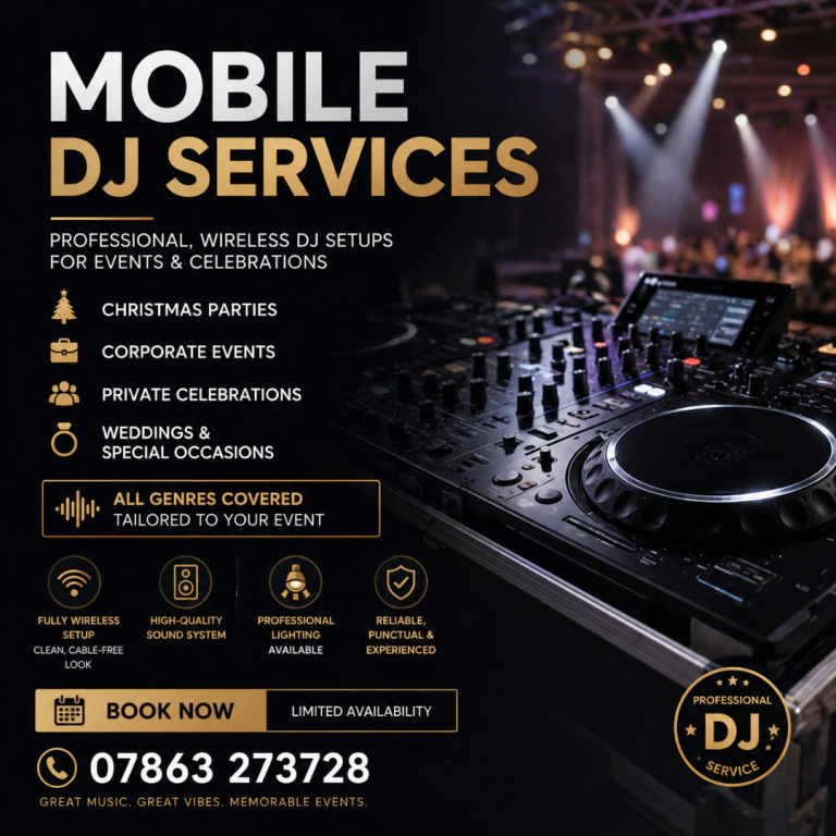🎧 Mobile DJ for Hire – Stress-Free Wireless Setup | Christmas & Corporate Parties 🎉