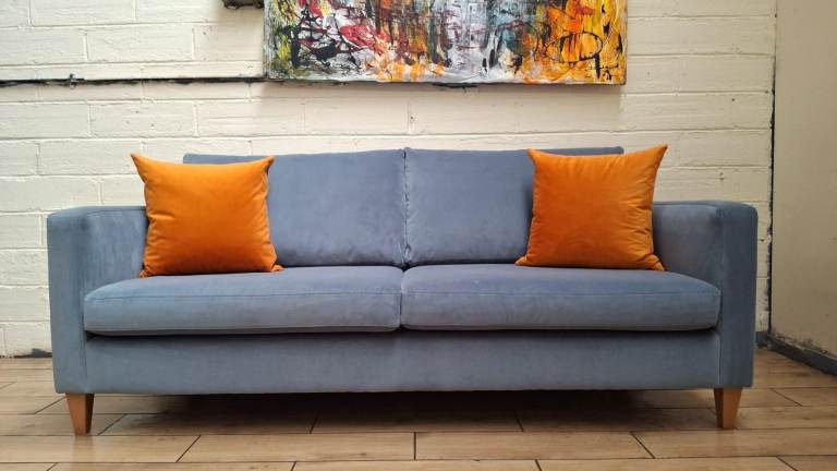 image for John lewis Bailey 2 seater sofa in blue velvet RRP £1400