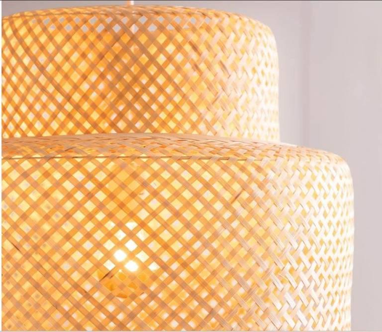 Woven Bamboo Pendant Lampshade – Brand New