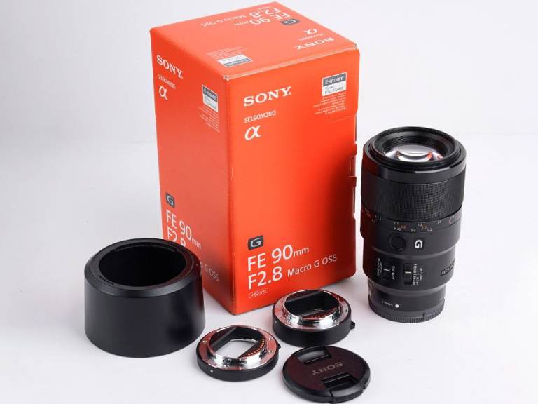 Sony 90mm f2.8 G MACRO Prime Lens for Sony E Mount Cameras, Boxed PLUS Extras