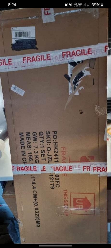 Freestanding/wall mount mirror. White frame. Full height.