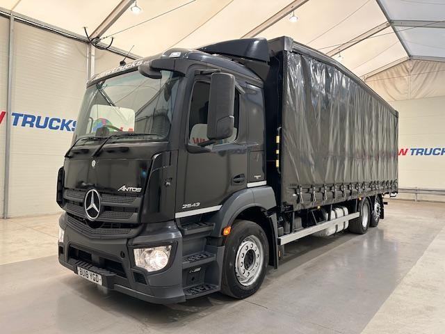 Mercedes Antos 2543 6x2 Rear Steer Curtainsider Drawbar