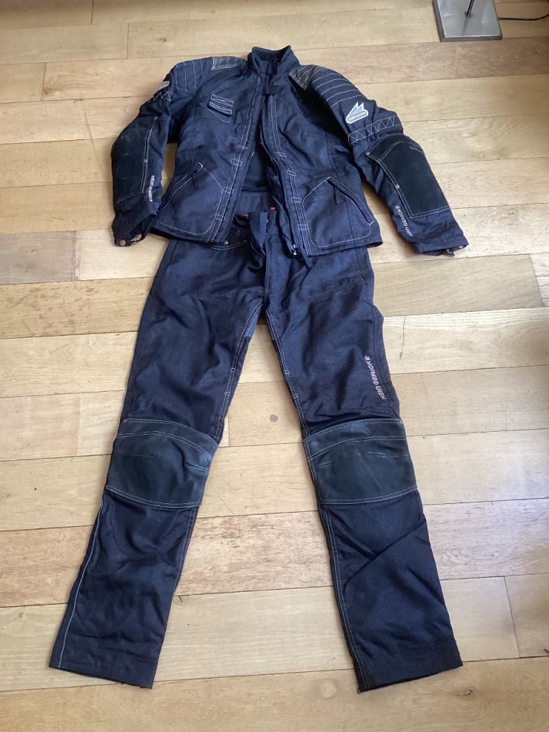 Hein Gericke Black Denim Effect Motorcycle Suit - Size 10